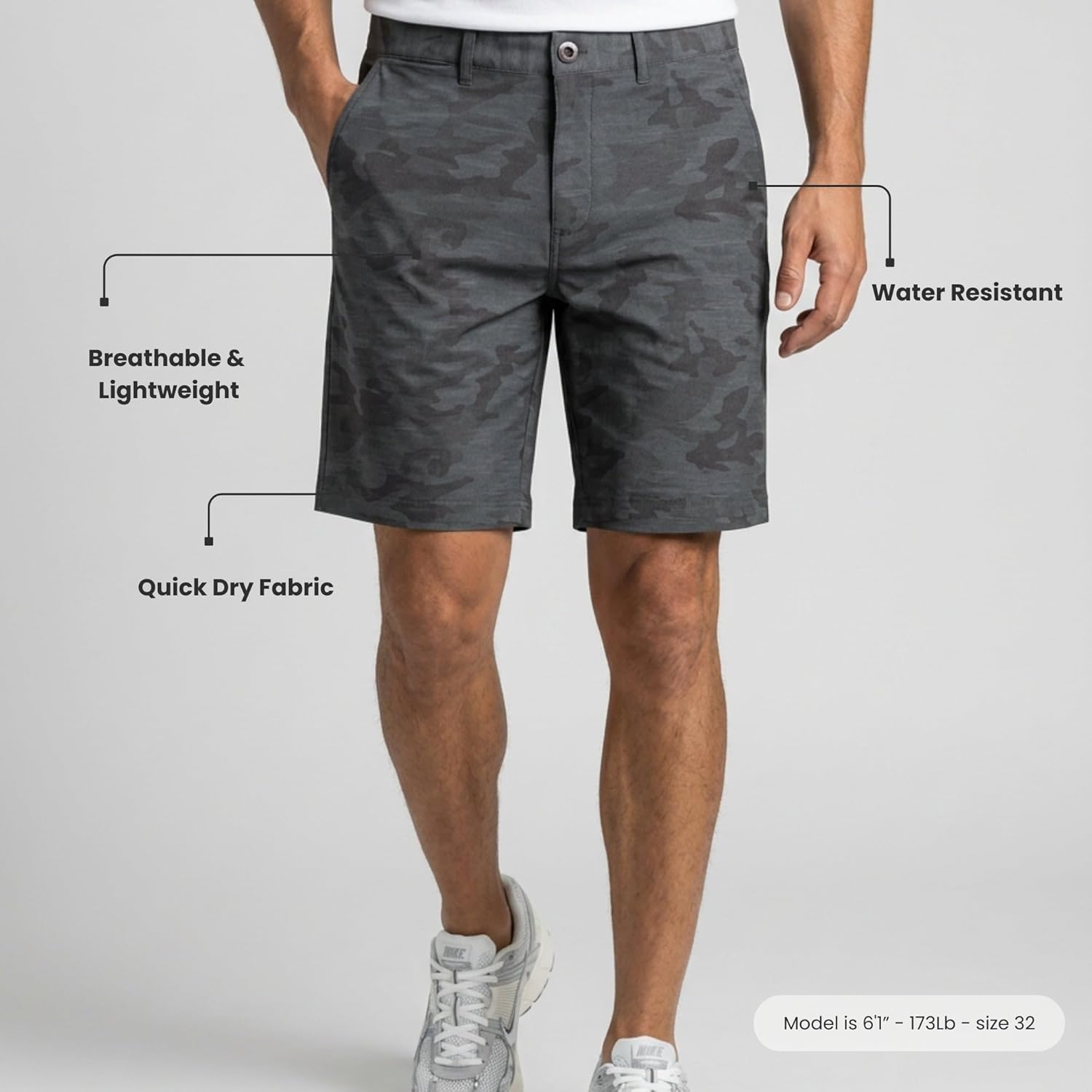Visive Mens Shorts 7/9 Inch Hybrid Golf Short Premium Quick Dry Stretch Board Shorts