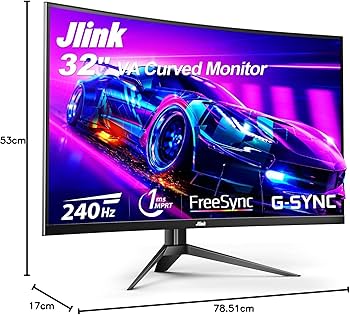 Amazon.co.jp: Jlink ゲーミングモニター 32インチ モニター 湾曲