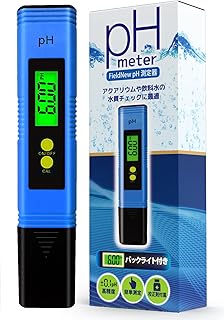 FieldNew【マイベスト選出】ph測定器 国内検品済 保証書付き バックライト付き 高精度 動画解説 簡単操作マニュアル 校正剤付き 水槽管理 アクアリウム (校正剤1セット)
