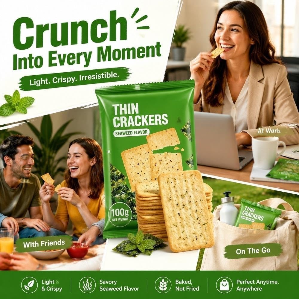 Cracker sottili e croccanti alle alghe 100g*5 buste