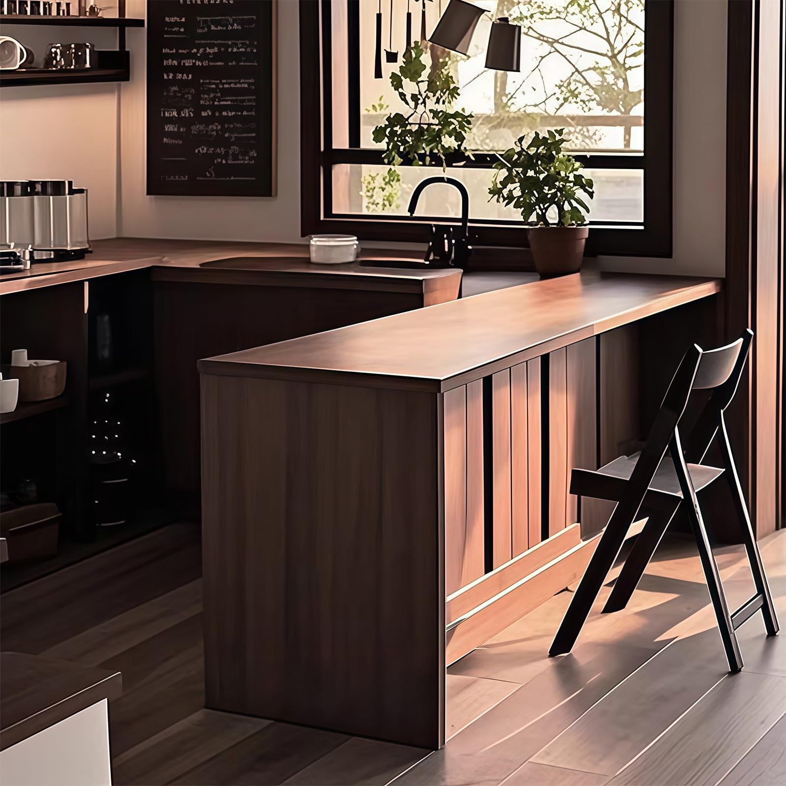 Zf9tBw5sH Unité d'îlot de Cuisine Table îlot avec tiroirs, armoires de Rangement, Compartiments Ouverts et Plateau
