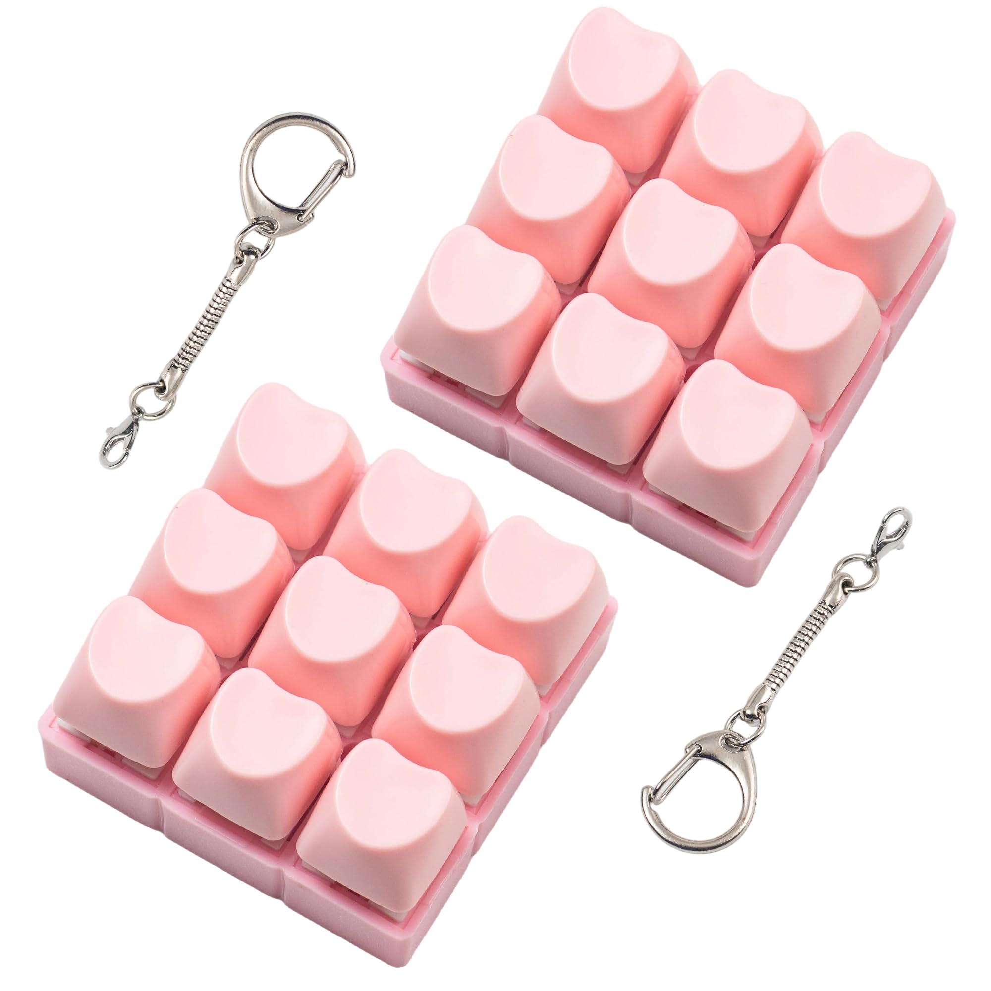 2 Pcs Keyboard Fidget Toys Fidget Clicker for Adults to Relieve Stress and Anxiety Decompression Keyboard Fidget Keychain (Pink) — image 1
