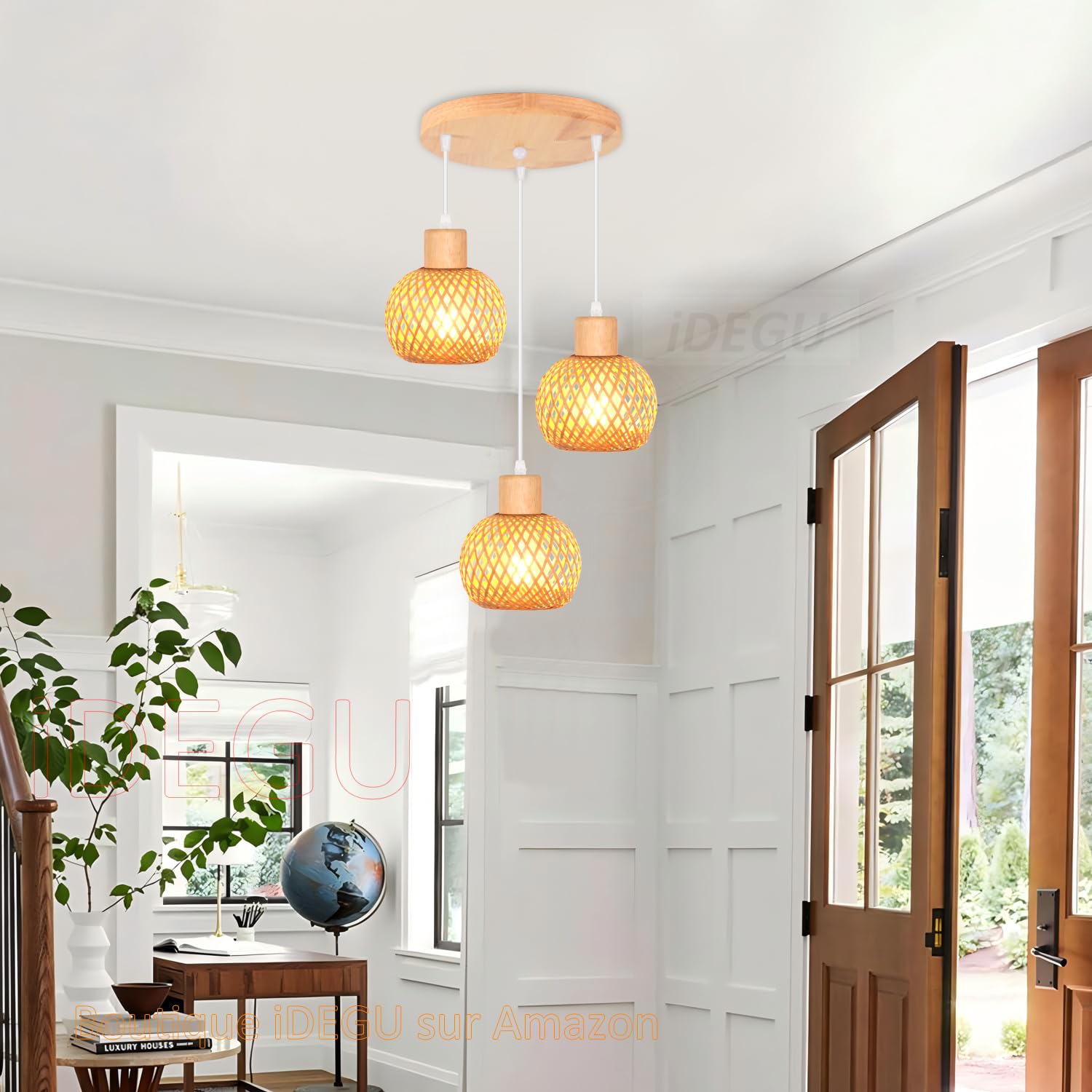 Plafonnier 3 Spots Hofstein – Vintage Industriel Zinc/marron, Lampe Couloir