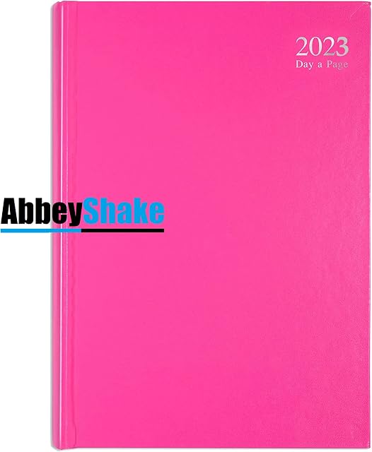 Diary 2023 A4 one Day to a Page hardback casebound Cover Pastel Pink