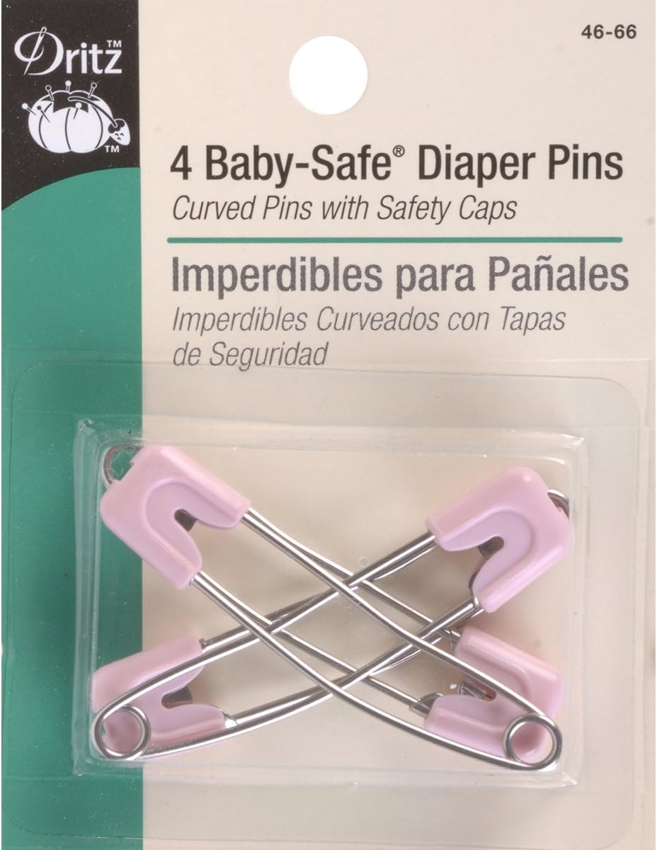 Dritz 46-67 Diaper Pins Pins, Baby Safe, Brights, (4-Count) : Baby