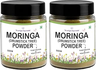 100% Pure Moringa Powder 1kg Good for Hair, Skin & Overall Wellness, Rich in Antioxidant Drumstick Leaf Powder (Pack of 2)