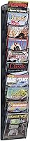 Safco Onyx Mesh 10-Pocket Magazine Rack - Wall Mount Display Holder, Brochure Organizer, Black Steel