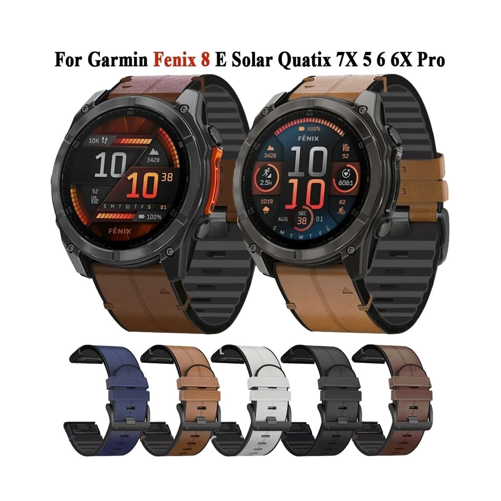 Bracelet en cuir silicone 22 26 mm à ajustement rapide pour Garmin Fenix 8 51 47 mm E 7X 7Pro 6X 6Pro Enduro 3 2 Accessoires de bracelet
