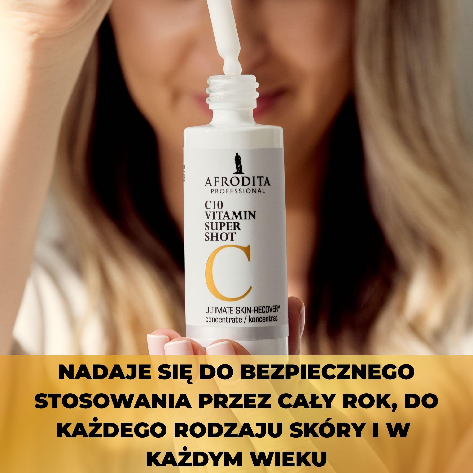 Afrodita Professional C10 serum z witaminą Super Shot | 10% stabilizowana witamina C serum do twarzy przeciw plamom pigmentowym | Rozjaśniające serum przeciw starzeniu się skóry z efektem świecenia