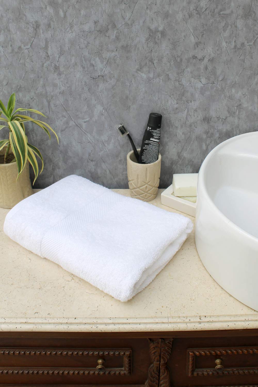 AVI Living Value Extra Large Bath Sheet Towel| 30"x60" 500 GSM|Color : White| for Home Men Women| Pure Cotton| Extra Large Sheet Size