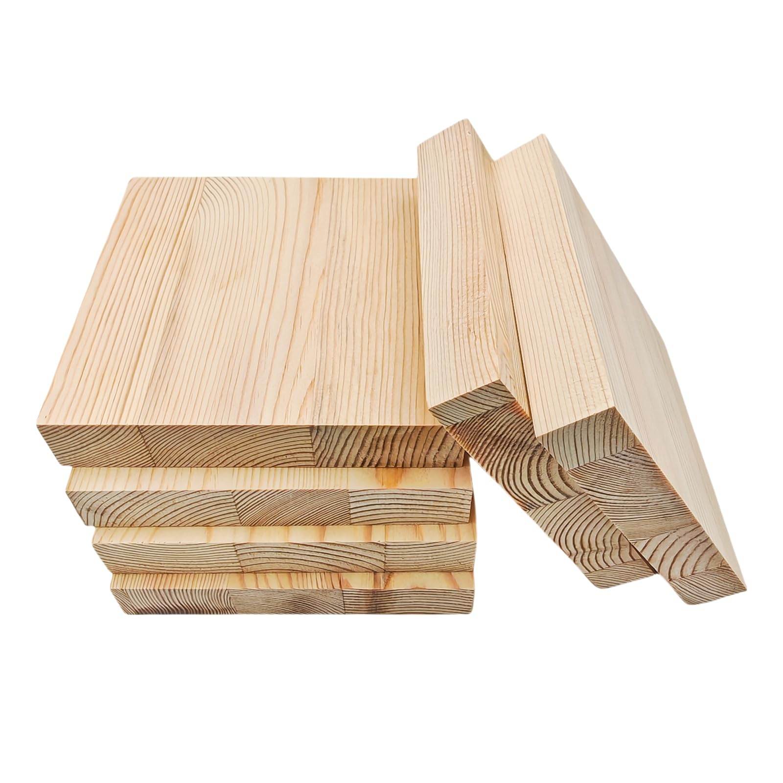 6PCS Unfinished Wood Square Blocks for Crafts 15x15x2.5cm Blank Wooden Squares Pine Wood Boards for Wood Carving,DIY Coasters,Painting & Burning