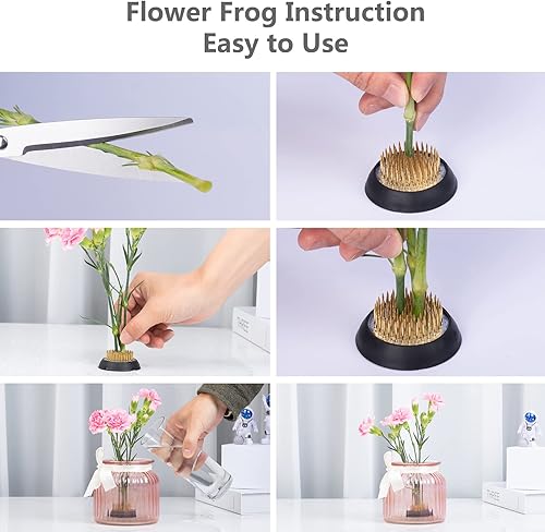 Miniatura 6 de Flower Frogs - Arreglista de flores redondas, 7 piezas de metal para arreglos florales, soporte para arreglos florales, fijación de plantas,