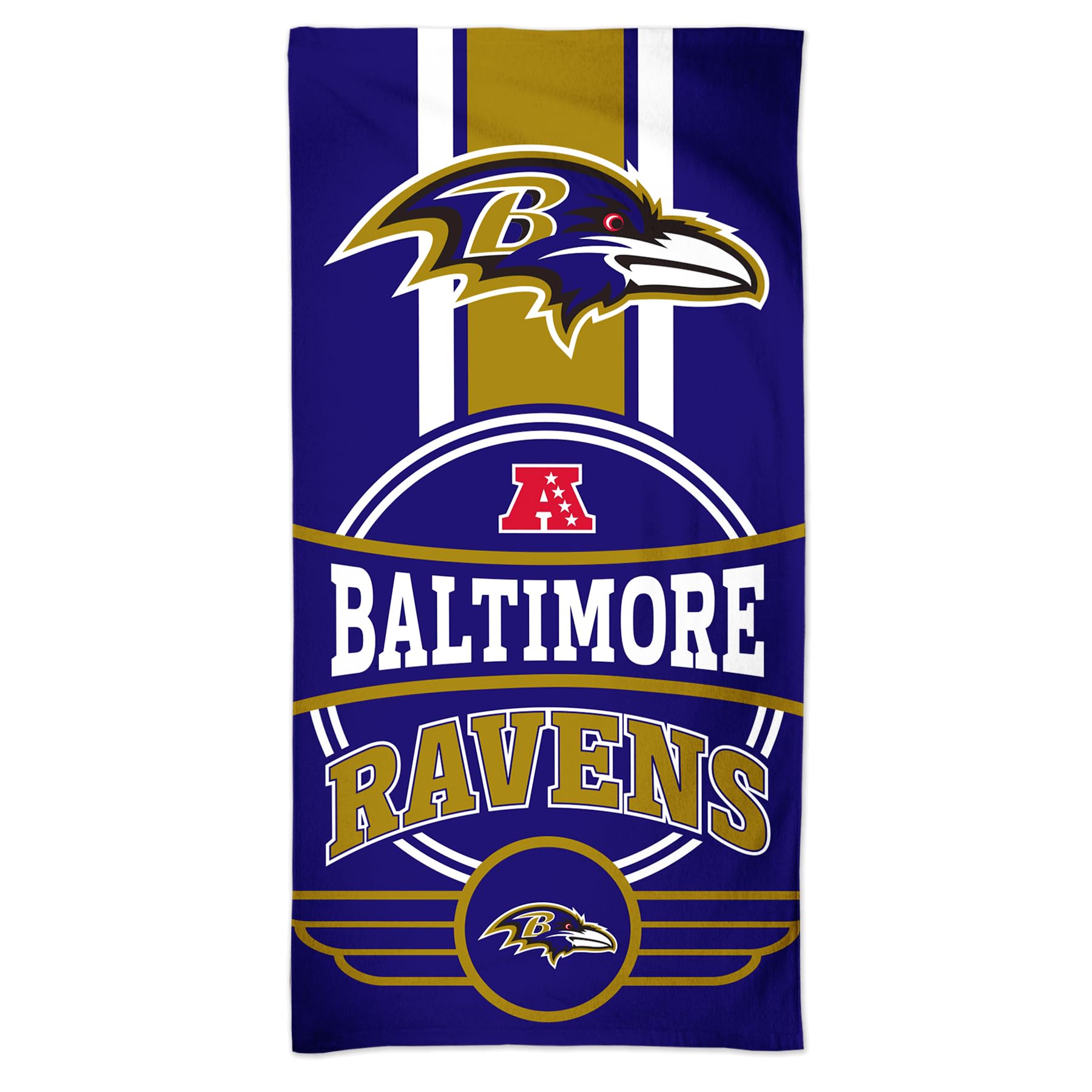 Wincraft Purple Nfl Baltimore Ravens Beach Towel 150 X 75 Cm