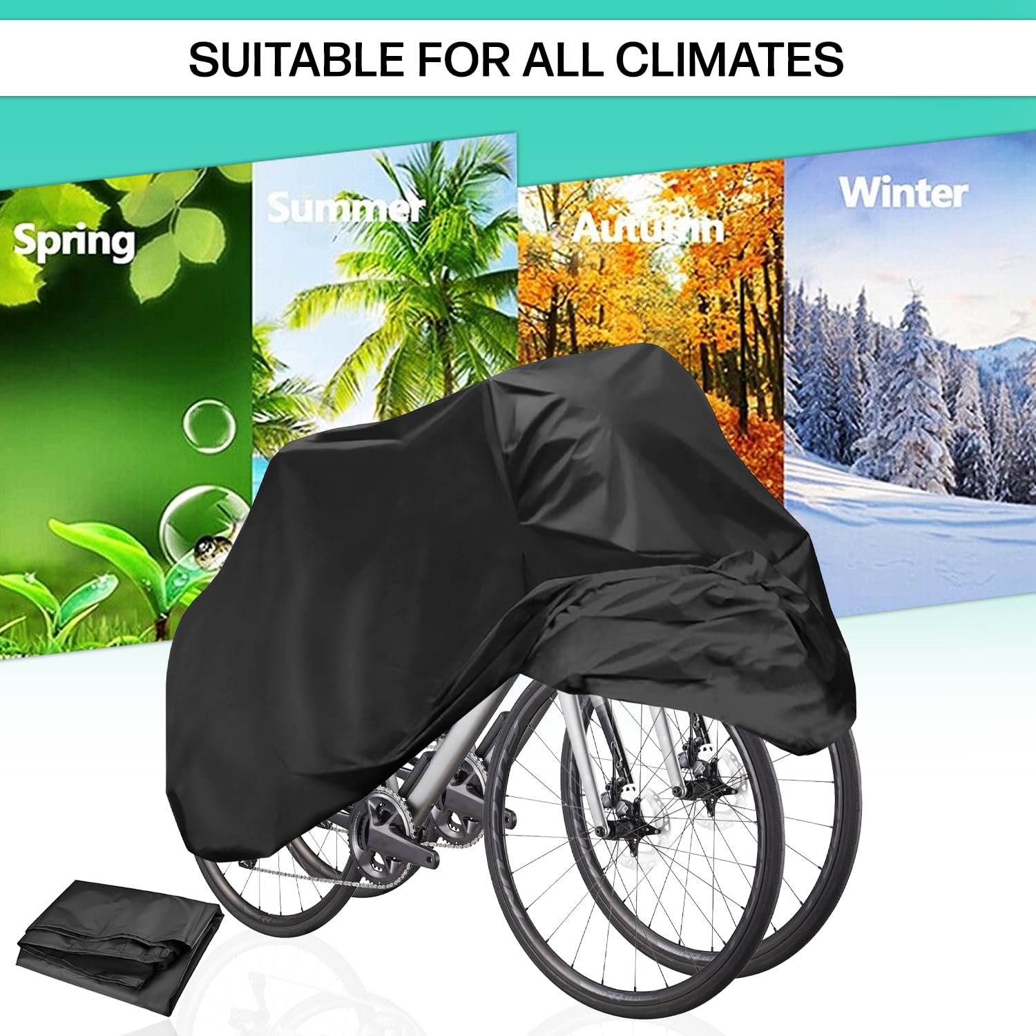 Housse De Protection Pour 2 Vélos - Imperméable, Anti-UV, En PEVA écologique - Taille Universelle Jusqu'à 29 Pouces