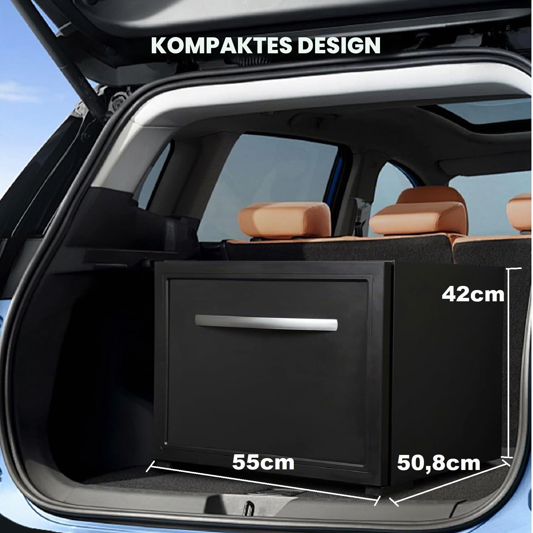 Smad 45L Auto Schubladen Kühlbox 12v 230v, Camping Kühlschrank, 0-15℃, Kühlbox Elektrisch für Auto, LKW, Boot, Reisemobil, Camping und Steckdose, Schwarz
