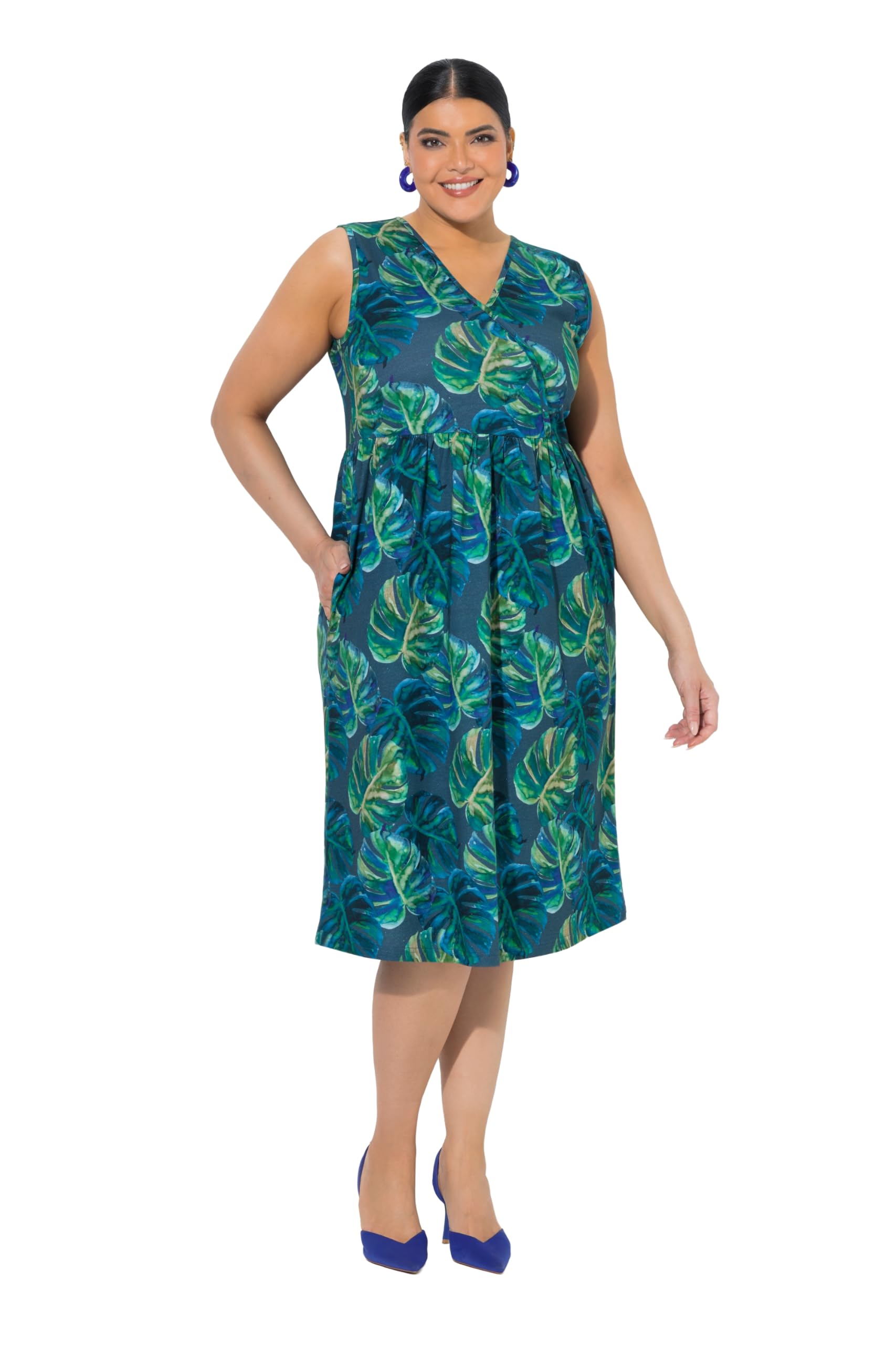 Ulla Popken Damen große Größen Übergrößen Plus Size Jersey-Midikleid 849708