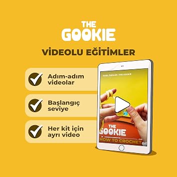 The Gookie Başlangıç Amigurumi Seti, Pedro Penguen Örgü Oyuncak, Tığ İşi El Yapımı Kit, Mavi ve Beyaz İplikli, Video Eğitimli