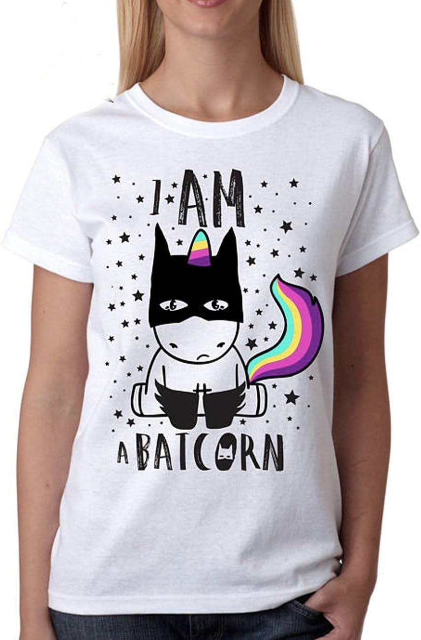 CorruptClothing LadiesI'm Batcorn Batman Unicorn T-Shirt White Top Funny Tee Sizes S, M, L, XL, XXL, XXXL