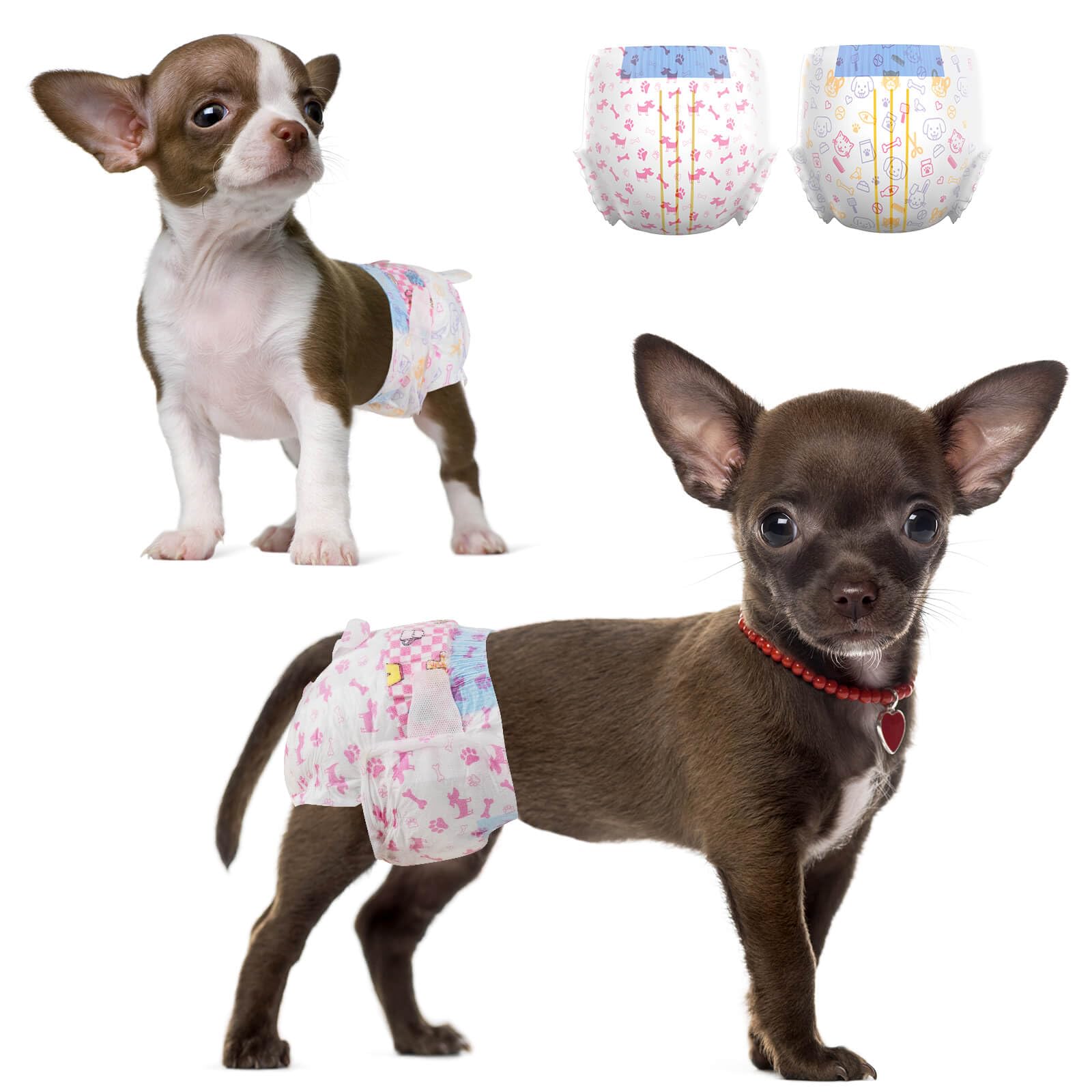 Dono pannolini per cani femmina,48 pz.,pannolini per gatti,mutande cane femmina,con indicatore di umidità,assorbenti per cani,incontinenza,eccitazione urinaria,i cani in calore,XS,S,M,L