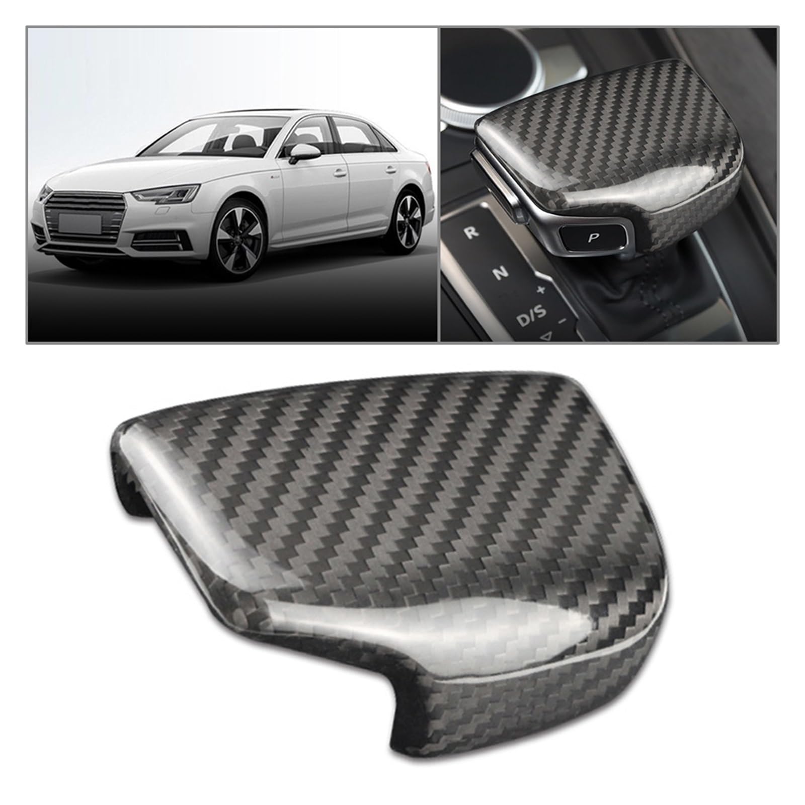 Pomello del cambio Copri pomello cambio automatico in fibra di carbonio adesivo rivestimento accessori auto per A4 B9 A5 Q7 2017 2018