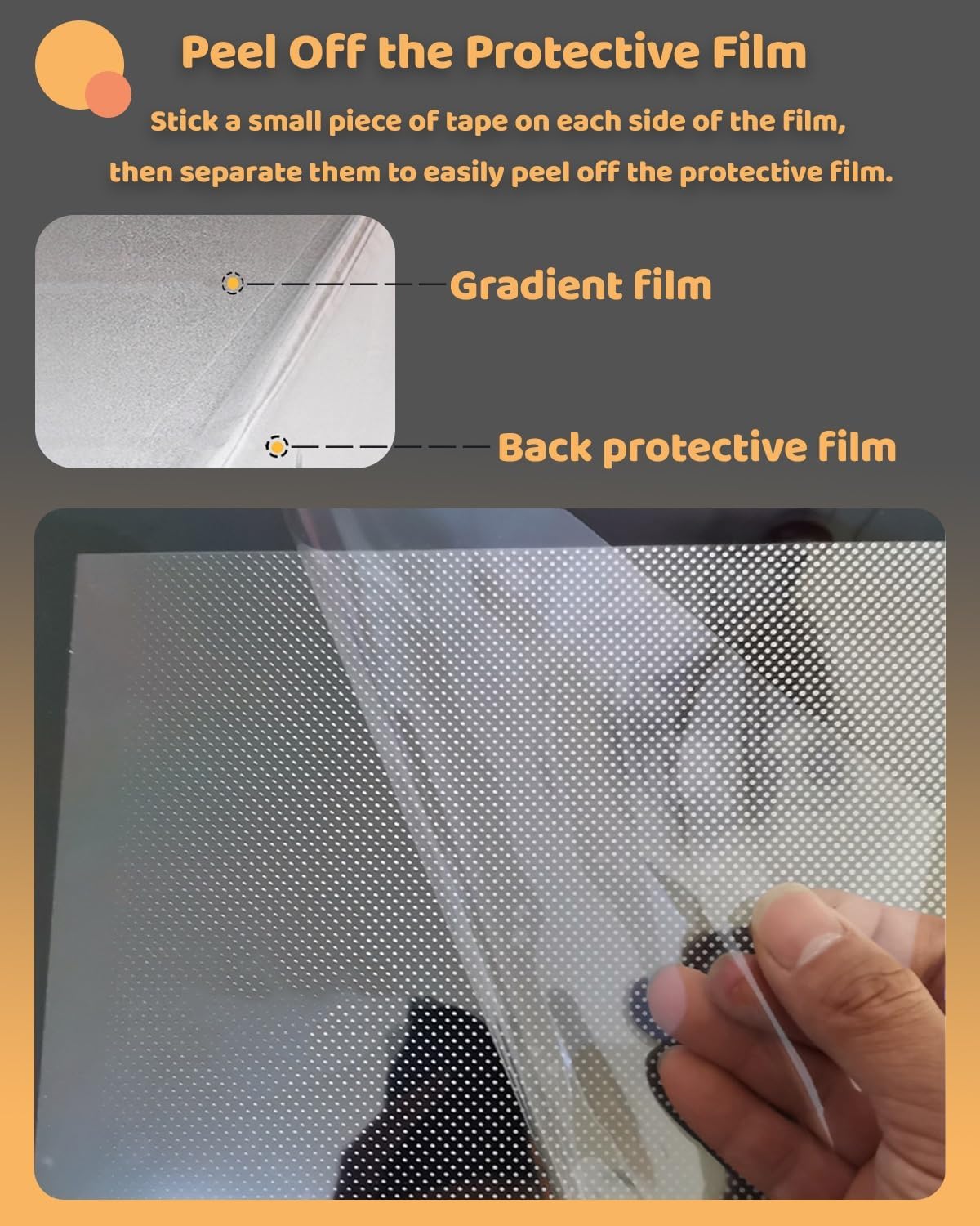 窓用フィルム 片面反射防止バスルーム用プライバシーウィンドウフィルム、 オフィス用グラデーションガラスウィンドウフィルム／半透明ティ