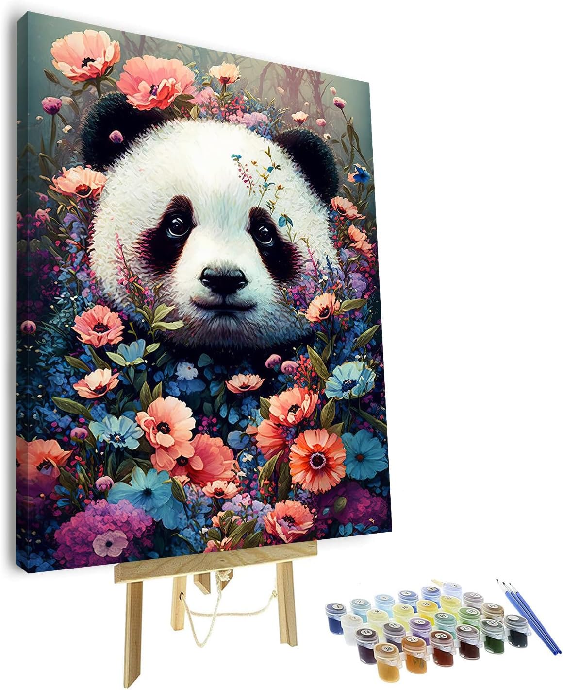 Colorful Birds Adults' Paint-by-Number Kits, Colorful Animals Paint by Number for Adults with Brushes and Pigment, Paint by Numbers Adults Home Wall Decoration 16x20 Inch with Frame