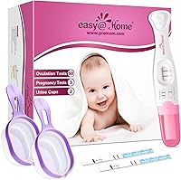 Vista 13 de Easy@Home Kit de prueba de ovulación: 50 tiras de ovulación y 20 pruebas tempranas de embarazo y un termómetro corporal basal y vasos de orina