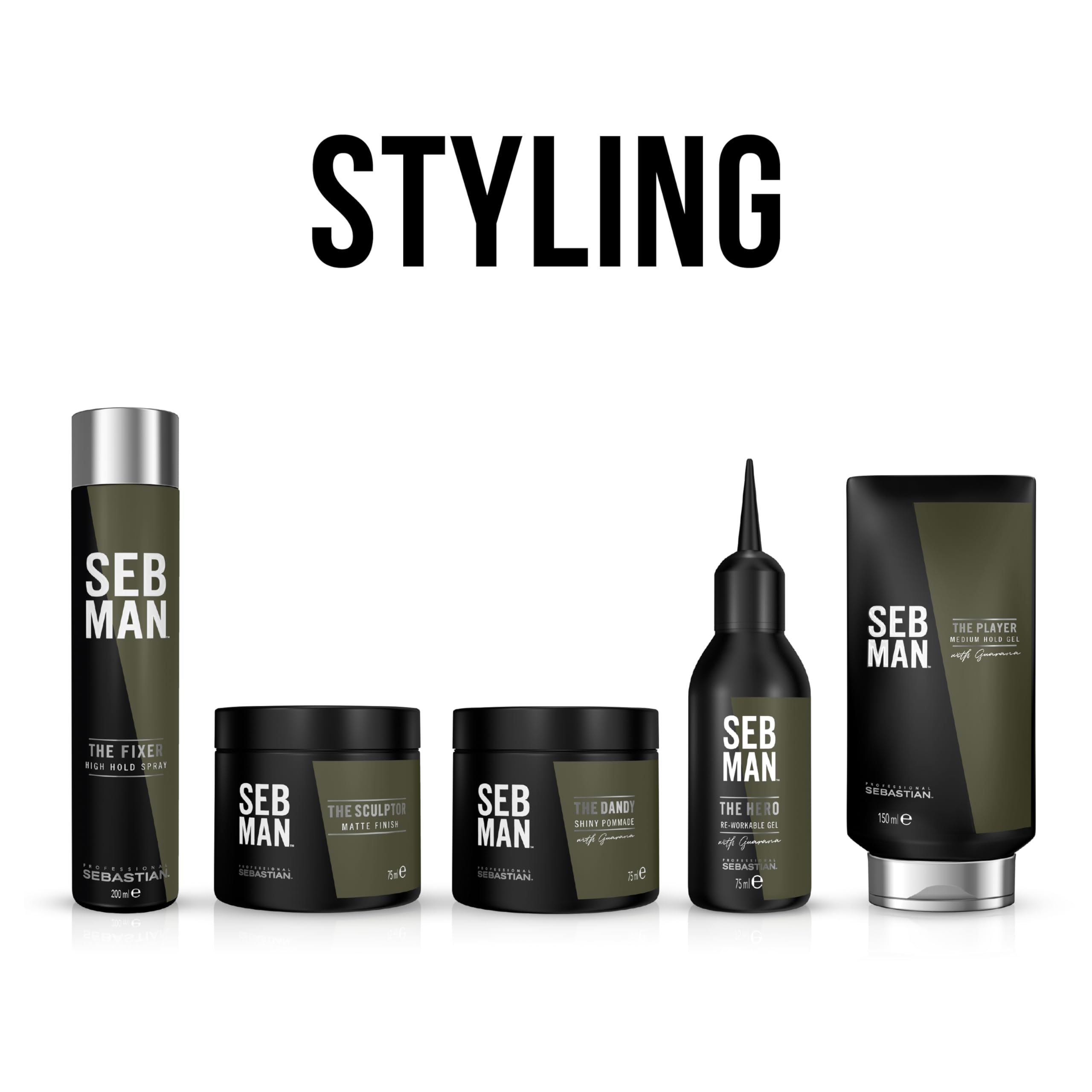 Seb Man The Sculptor, Crema Styling Effetto Matte, Dona Struttura ai Capelli, Tenuta a Lunga Durata, Per Tutti i Tipi di Capelli, Non Appiccica, con Argilla Minerale, 75ml