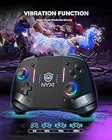 Vista 7 de NYXI Hyperion Meteor Light Wireless Joy-pad with 8 Color LED for SwitchSwitch OLED, Hyperion switch controller with RGB Lights, Programmable, 6-Axis