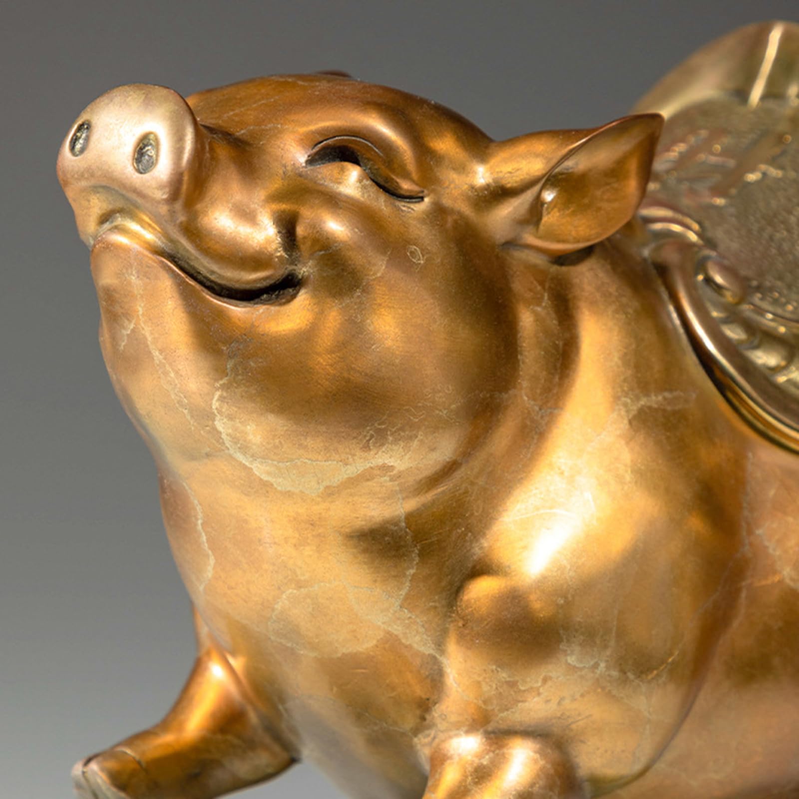 Mosiężna statua bogactwa latającej świni zodiaku rzeźba świni