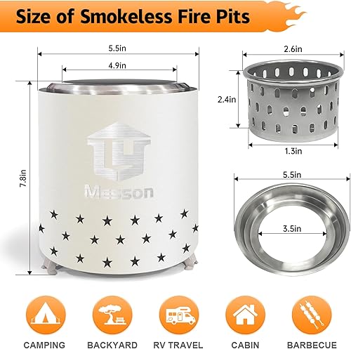 Miniatura 2 de Hoguera de mesa de 7.8 x 5.5 pulgadas con soporte, mini estufa de hoguera de acero inoxidable con bajo humo, estufa portátil para campamento en