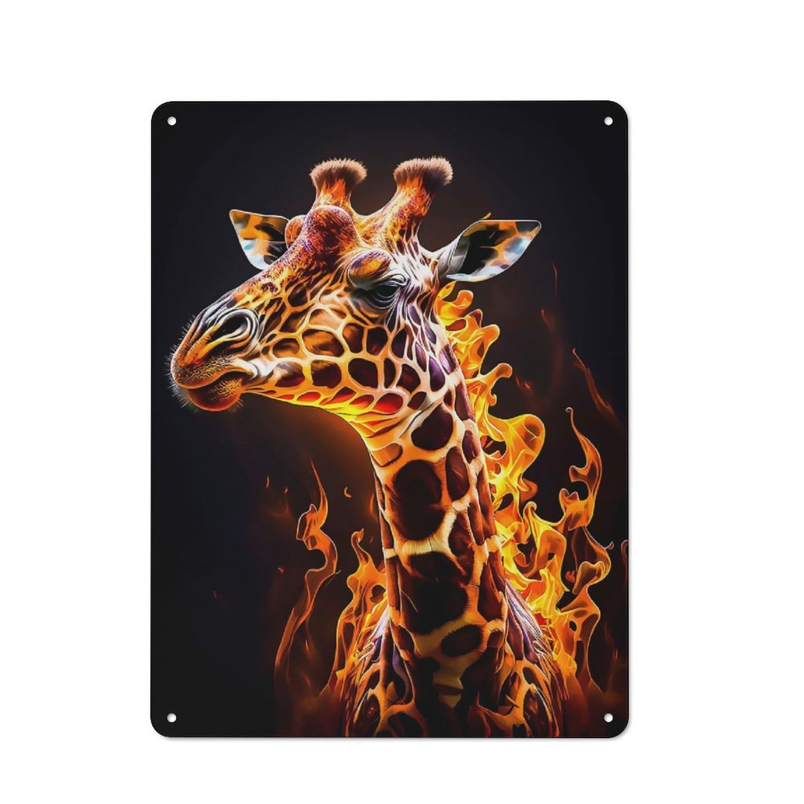 Junmoney Style-24 Shop Front Style Giraffe Decorative Metal Plaque 40X30cm, Shop Wall Decor For Cafe, Bistro, Bakery Or Restaurant