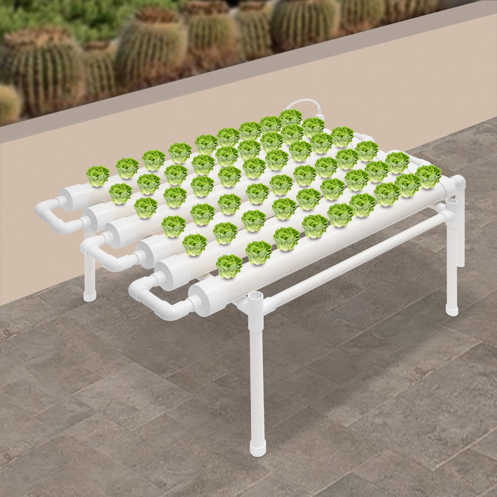 Hydroponic System Grow Kit 54 siti di piante in PVC, sistema idroponico per colture acquatiche, sistema di piante da giardino e esperimenti idroponici, 102 x 62 x 35 cm