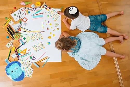 Miniatura 2 de The Dreidel Company Calcomanías de Hanukkah Piezas de Calcomanías, ideales para artes y manualidades, decoración de Hanukkah, recuerdos de fiesta,