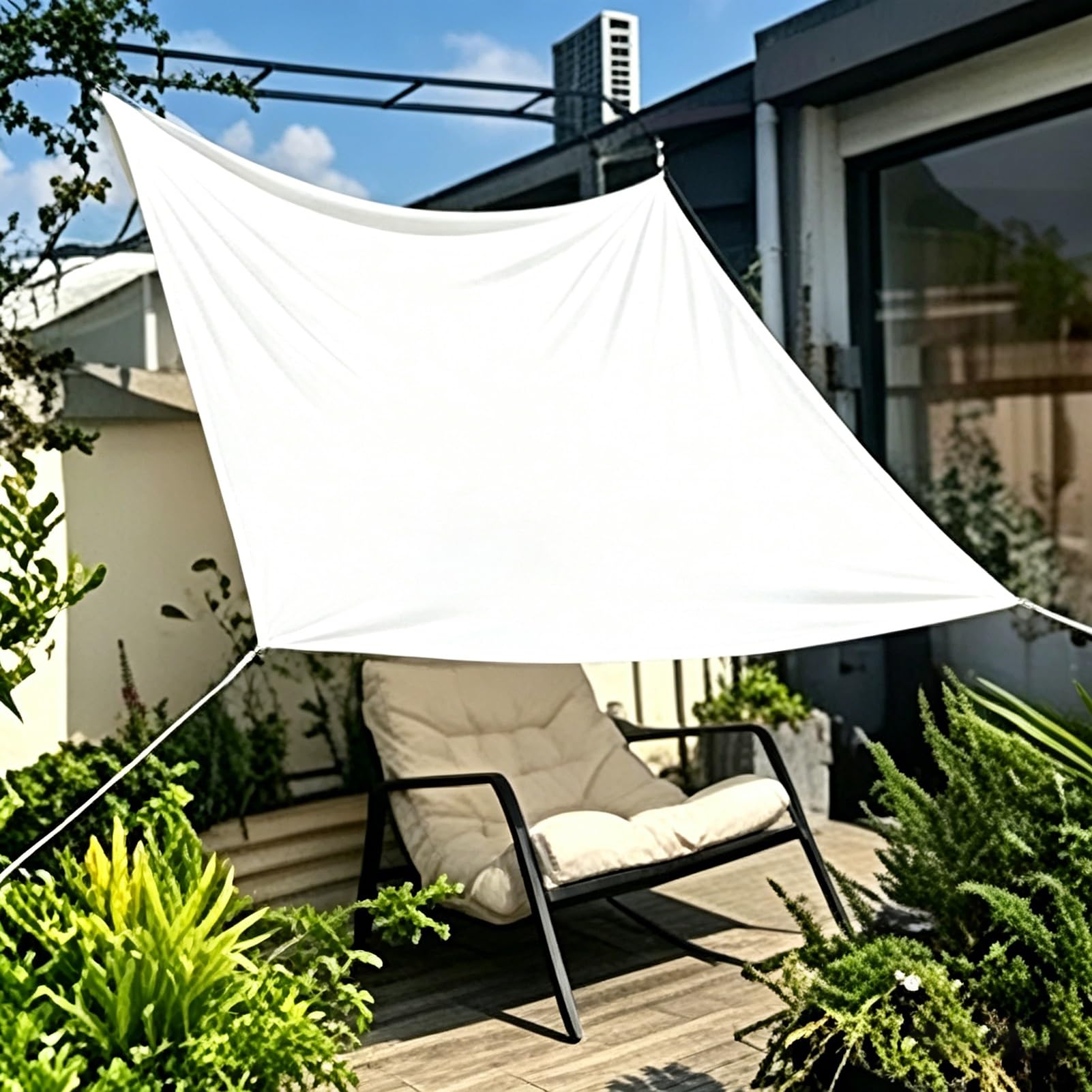 Waterproof Tarp 3x4m 4x6m 6x8m Outdoor Furniture/Caravan/Boat Cover Sheet, White Canvas Tarpaulin for Camping Garden Groundsheet, with Reinforced Grommets(1.2x1.8m(3.9ftx5.9ft))