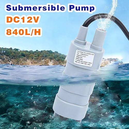 Miniatura 5 de Bomba sumergible de cabeza alta DC12v 5M 1.2A 600LH 14LMin 17W con cable de 8.2 ft 5.5x2.1 hembra, bomba de agua micro de poco ruido
