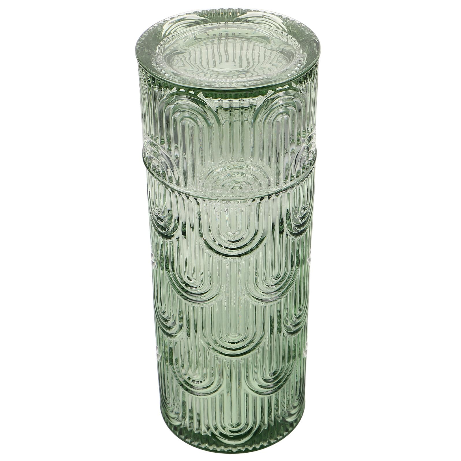 DECHOUS Juego de Jarra y Vaso de Cristal con Jarra de Agua Fría Verde de 1 Litro Juego para Zumo y Bebidas Frías Adecuado para Uso Doméstico y Mesa de Noche