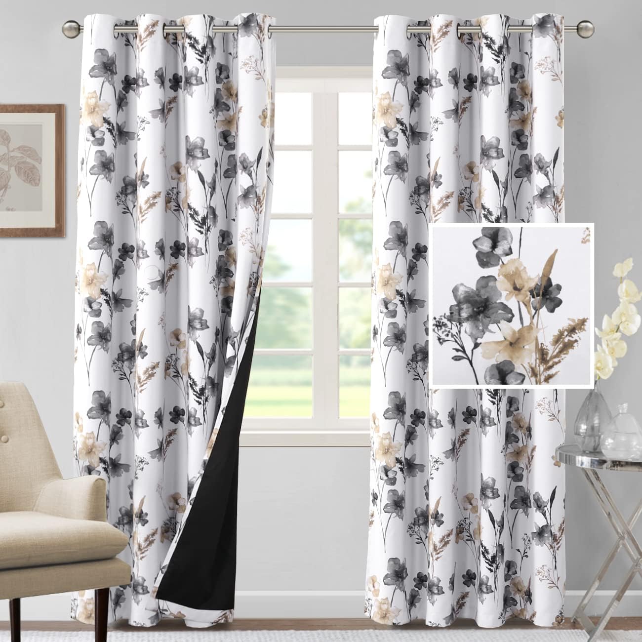 H.VERSAILTEX 100 Blackout Curtains 96 inch Length 2 Panels Set
