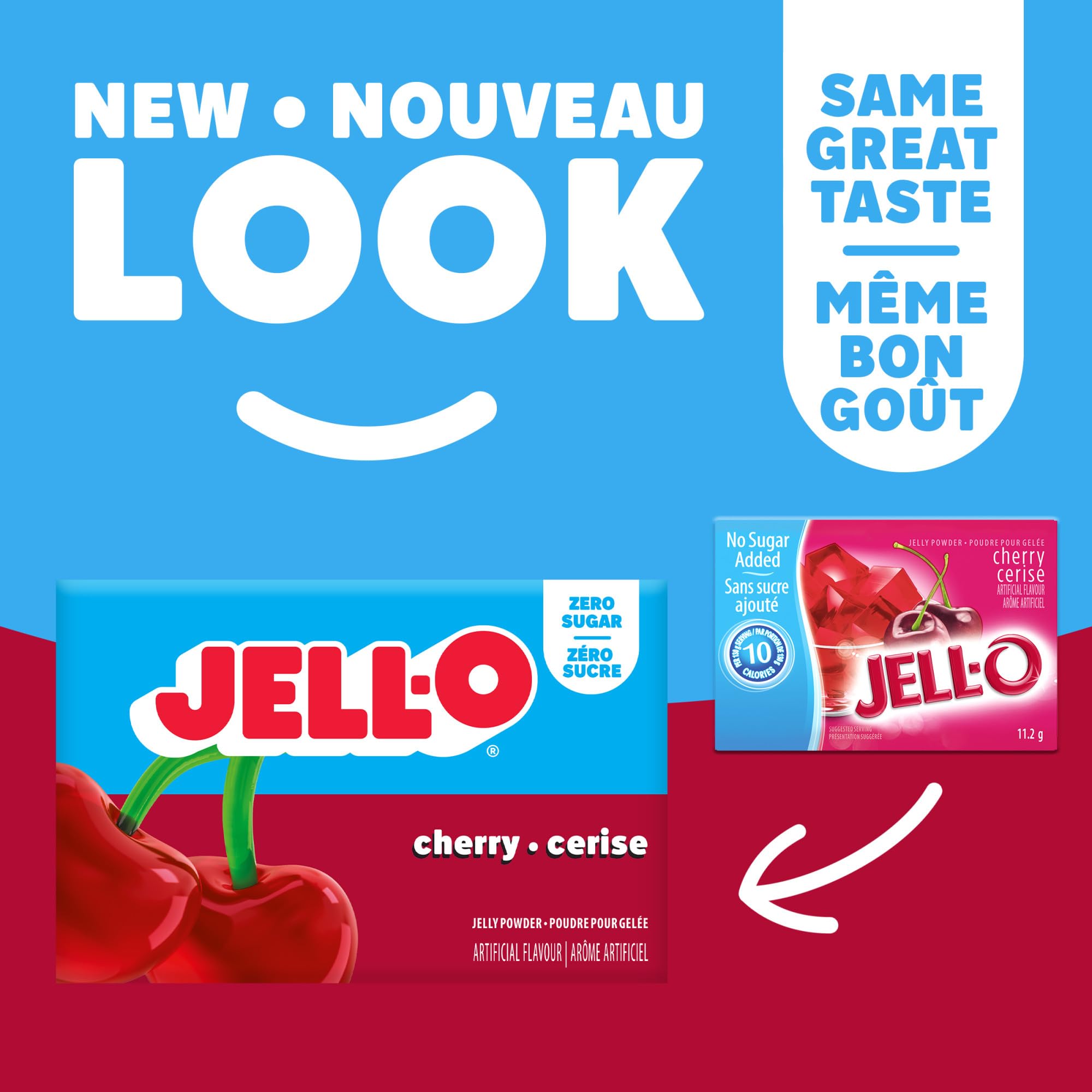 Jell-O Zero Sugar Cherry Jelly Powder Mix, 11.2 g Box : Amazon.ca