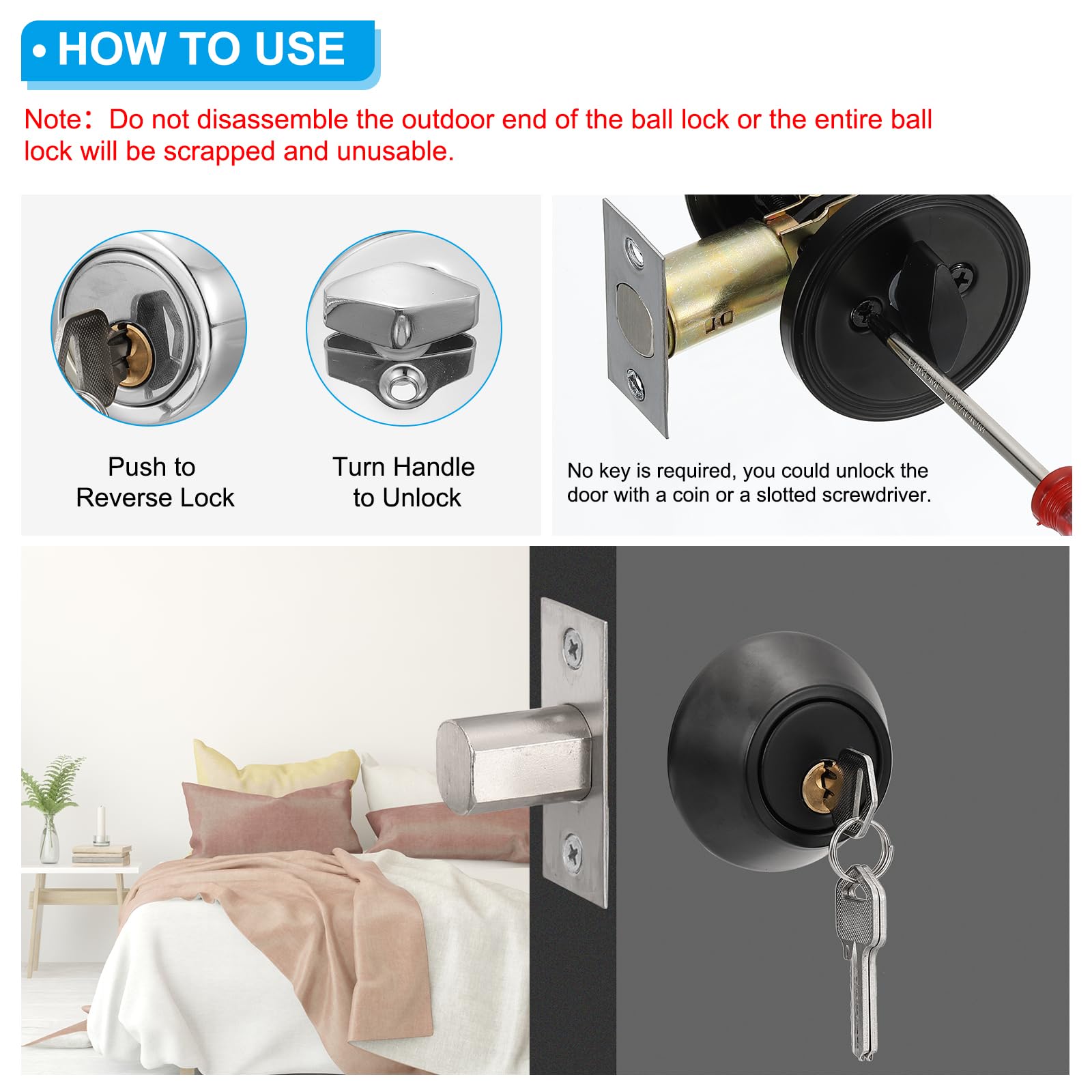 PATIKIL Keyed Alike Single Cylinder Deadbolts - Image 4