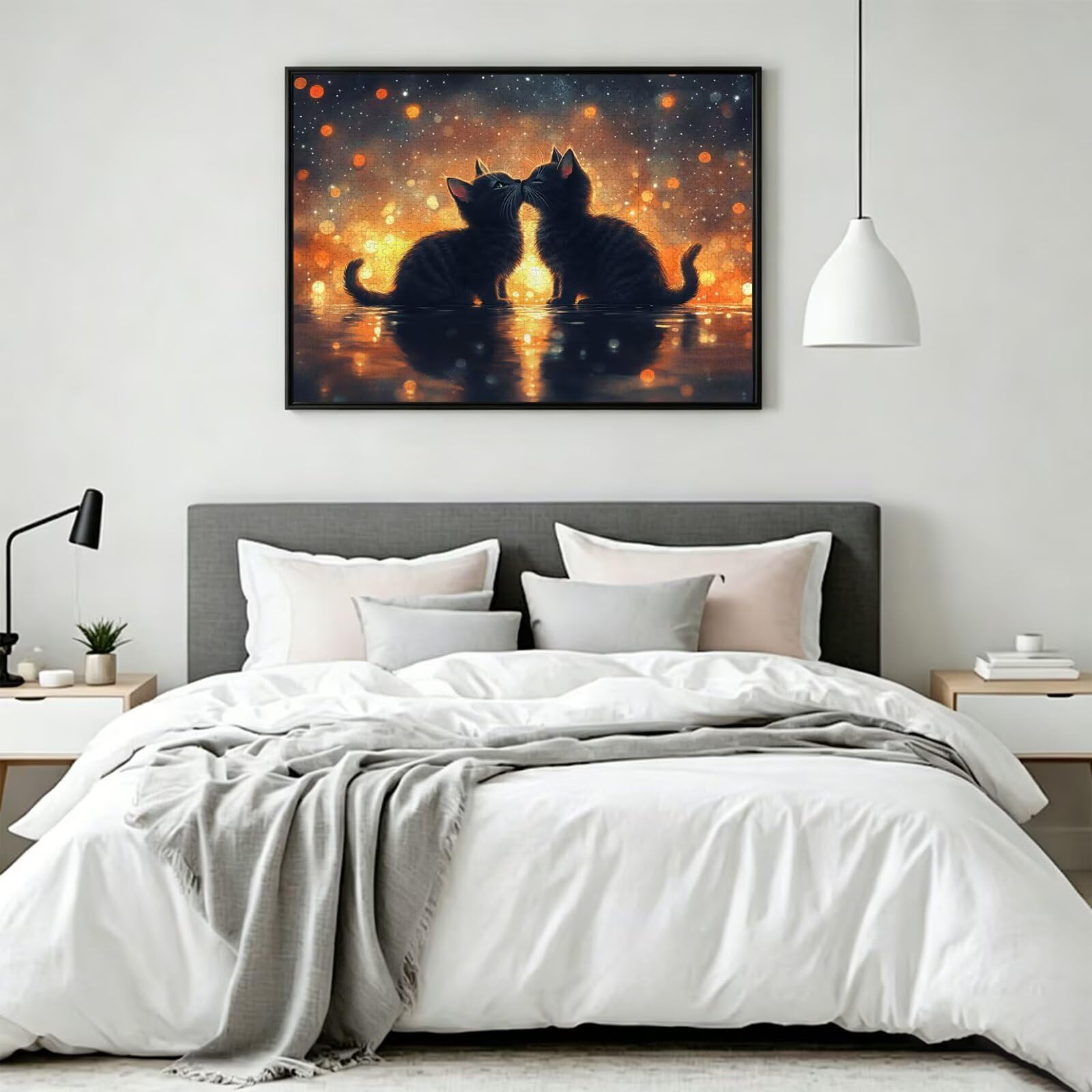3000 sztuk puzzli dla dorosłych marzycielskie wymagające gry logiczne, n | Puzzle dla dorosłych kotów, wskazówki z literami z tyłu, ciasne dopasowanie puzzli, rodzinne zajęcia wewnętrzne, wystrój domu