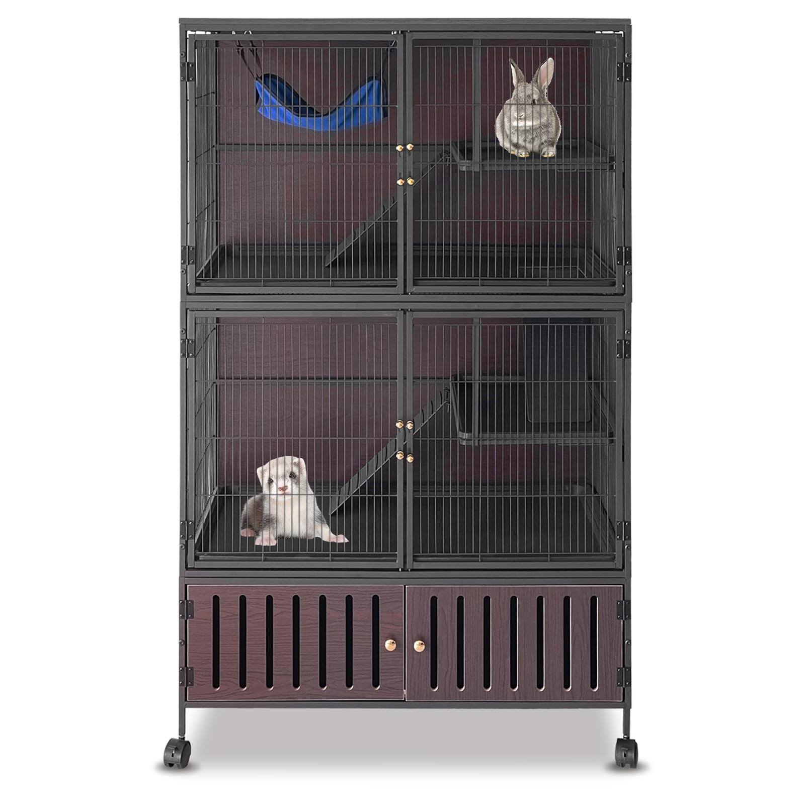 Amazon | GarveeHome 大型フェレットケージ ロッカー付き 高さ59インチ