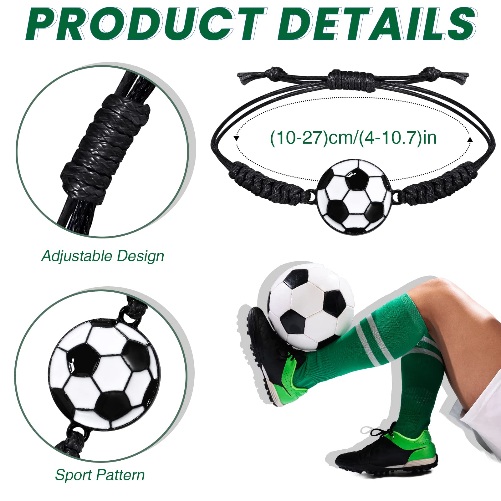 Braccialetti Calcio Bambini - 12 Pezzi Regolabili Con Perline - Foto 11