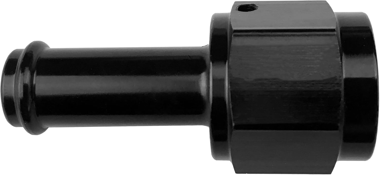 6AN Female to 5/16 Push on Hose Barb Quick Connect Fuel Fittings Straight Aluminum AN6 to 5/16 inch Oil Line Swivel Pipe Adapter Black 6AN to 5/16 Straight, swivel