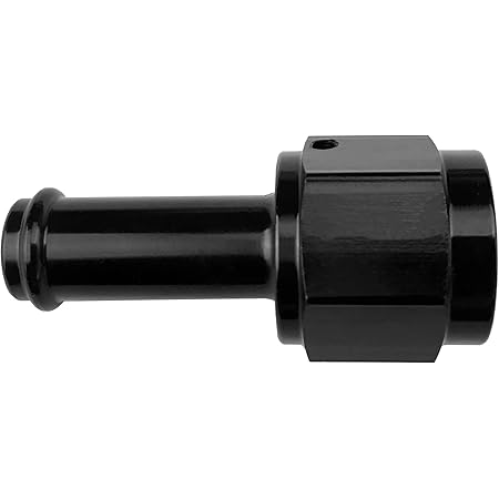 AN Fittings 6AN 6AN Straight Push-Lock Hose End Fitting - Black Aluminum, 3/8" Barb (R802059) 3/8 Barb Hose Fittings