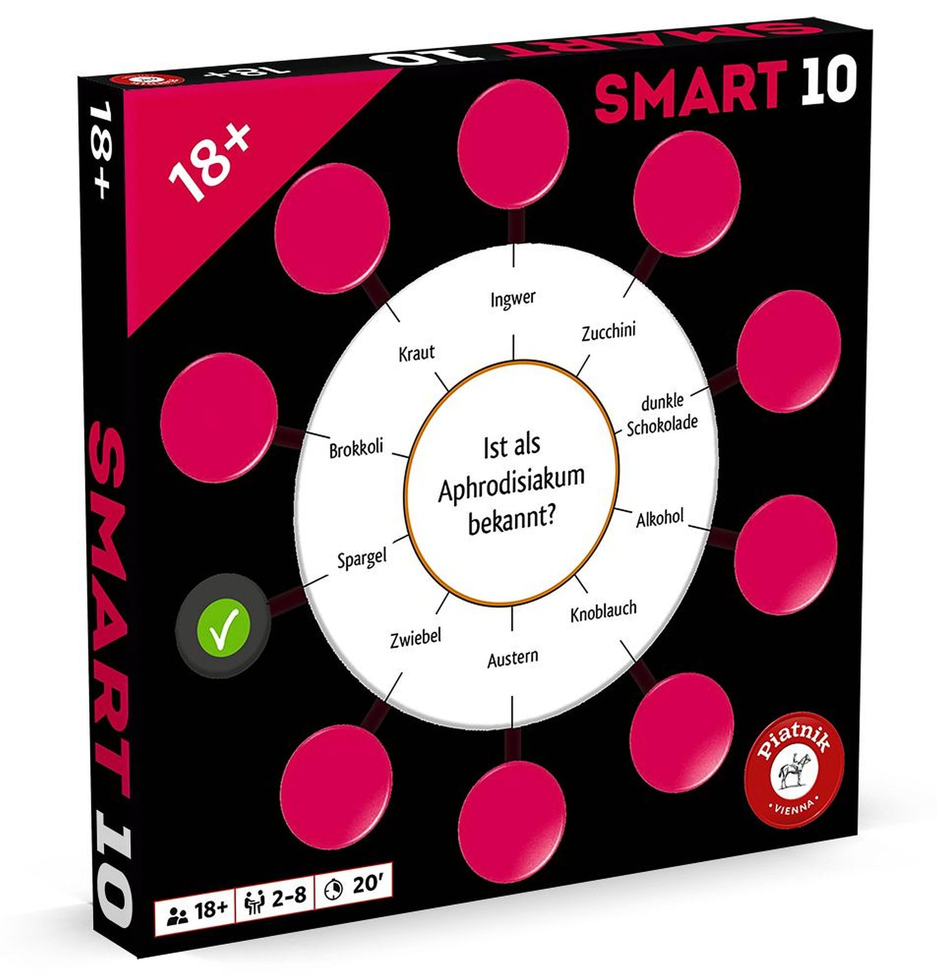 Piatnik Smart 10 Zusatzfragen 18+, Schwarz und Rot