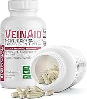 Vista 4 de Bronson VeinAid Diosmin 1000mg DiosVein Complejo de venas varicosas con venocina y centelina, 90 cápsulas vegetarianas