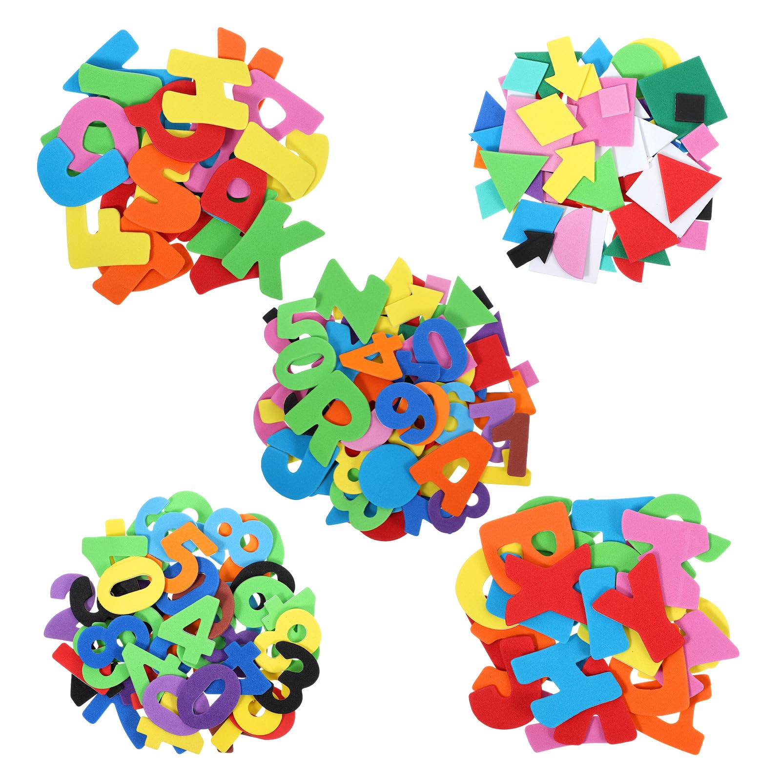 200pcs Foam Stickers Self-Adhesive Geometric Shape Craft Stickers Sticky DIY Craft Sticker Supplies Assorted Colors for Kids Scrapbooking Art Program Card Making Projects