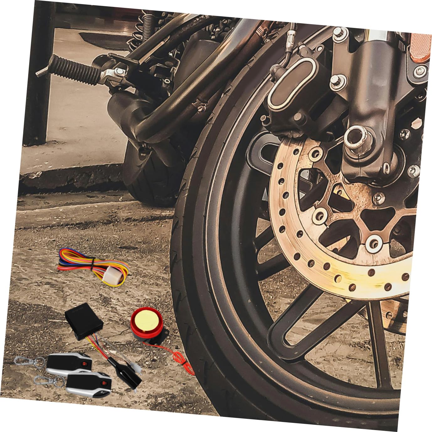 Allarme Antifurto per Moto con Telecomando, Funzione di Avvio Automatico e Blocco Sblocco, in Plastica, Sicurezza e Protezione Avanzata per Motociclette