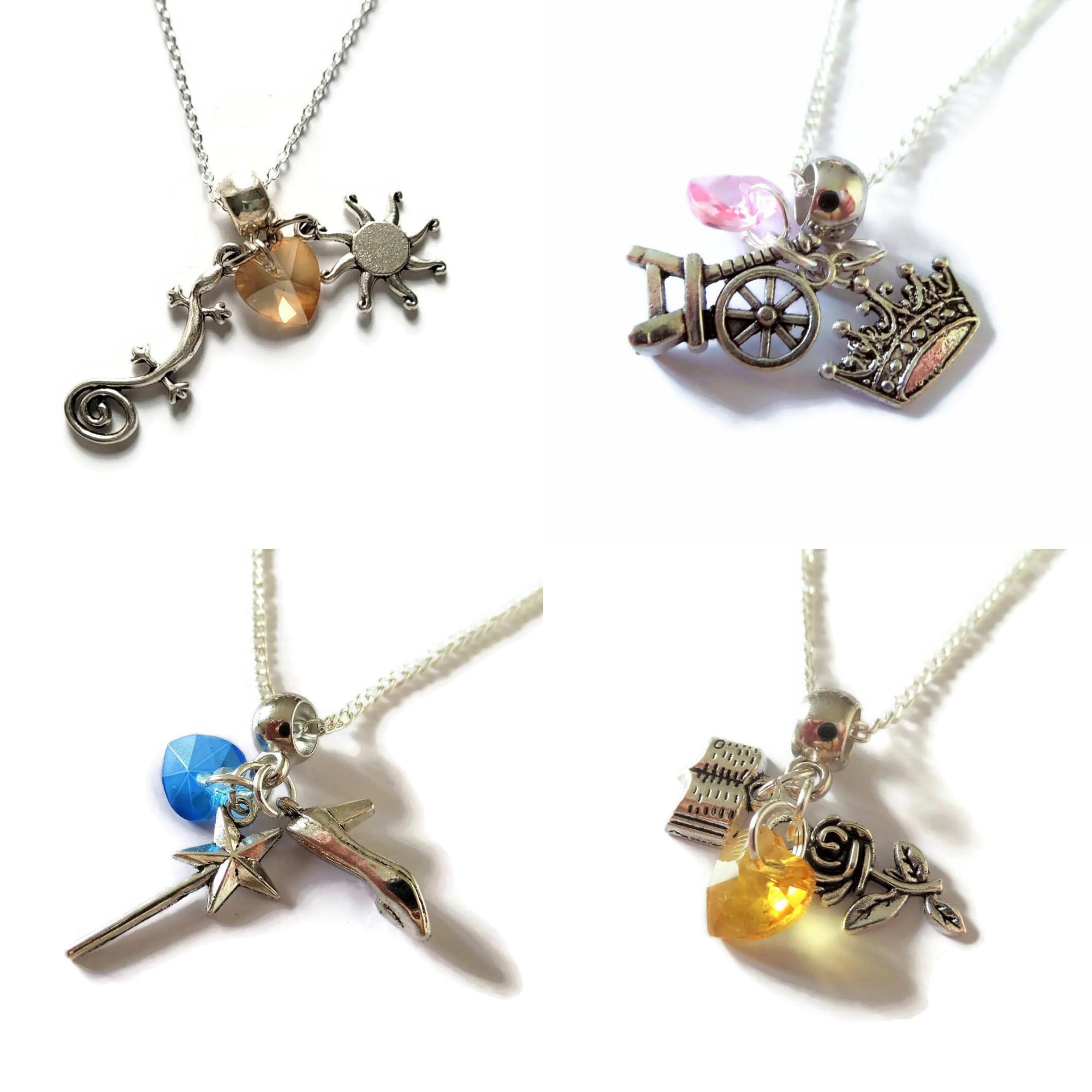 HandmadePrincess themed Rapunzel charm bag clip keyring gift, Tangled Xmas stocking fillers, Princess birthday present party bag favors